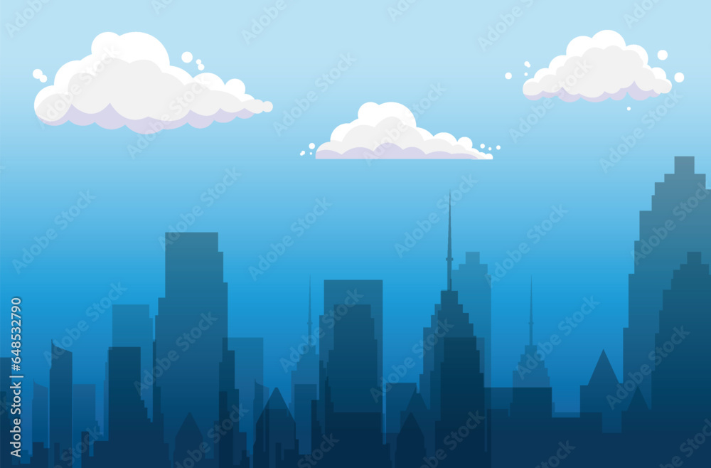 city silhouette with cloud vector
