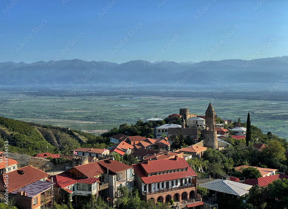 Panoramablick über Sighnaghi, Kachetien, Georgien