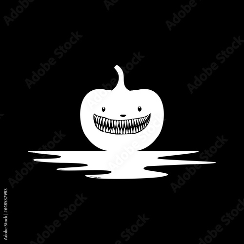 Bloody Scary Pumpkin, can use for Sign, Icon, Symbol and Halloween Theme Poster, Art Illustration for Movie with genre Horror or Mystery. Vector Illustration