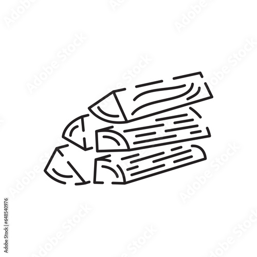 Woodcutter line icon. Logging, sawmill line icon in circles, logging truck, tree harvester, timber, lumberjack, wood and lumber. Vector illustration