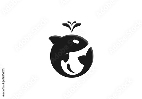 whale, wildlife, orca, illustration, vector, sea, animal, wild, nature, design, icon, underwater, symbol, water, killer, isolated, sign, ocean