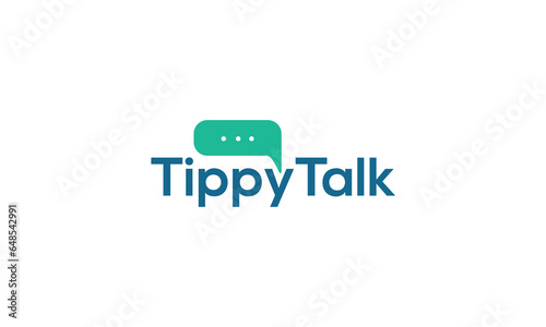 Digital and modern chat bubble geometric logo design for online support, messenger, consulting and consult.