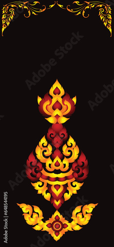 Vector illustration. Wallpaper iphone Thai art pattern or Line Thai background texture.