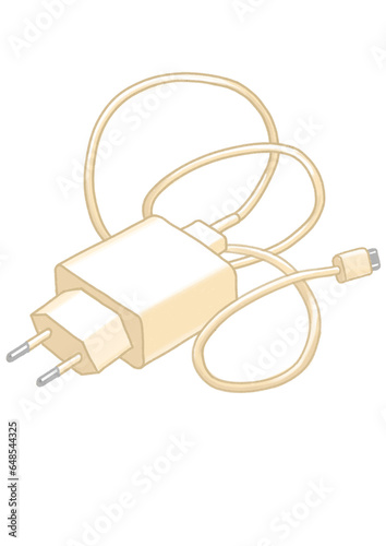 drawing of white phone charger