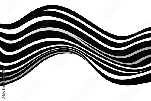 wave design with multiple stripes, abstract optical contemporary art vector illustration