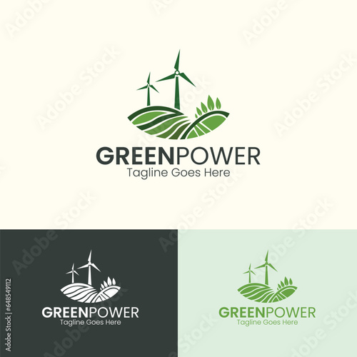 Renewable Energy Plant Logo Green Energy Logo Design Eco Power Plant