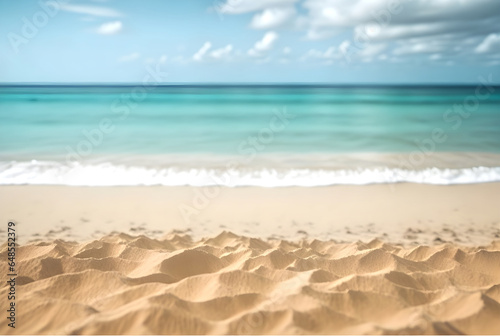 beach with sand and turquoise sea background