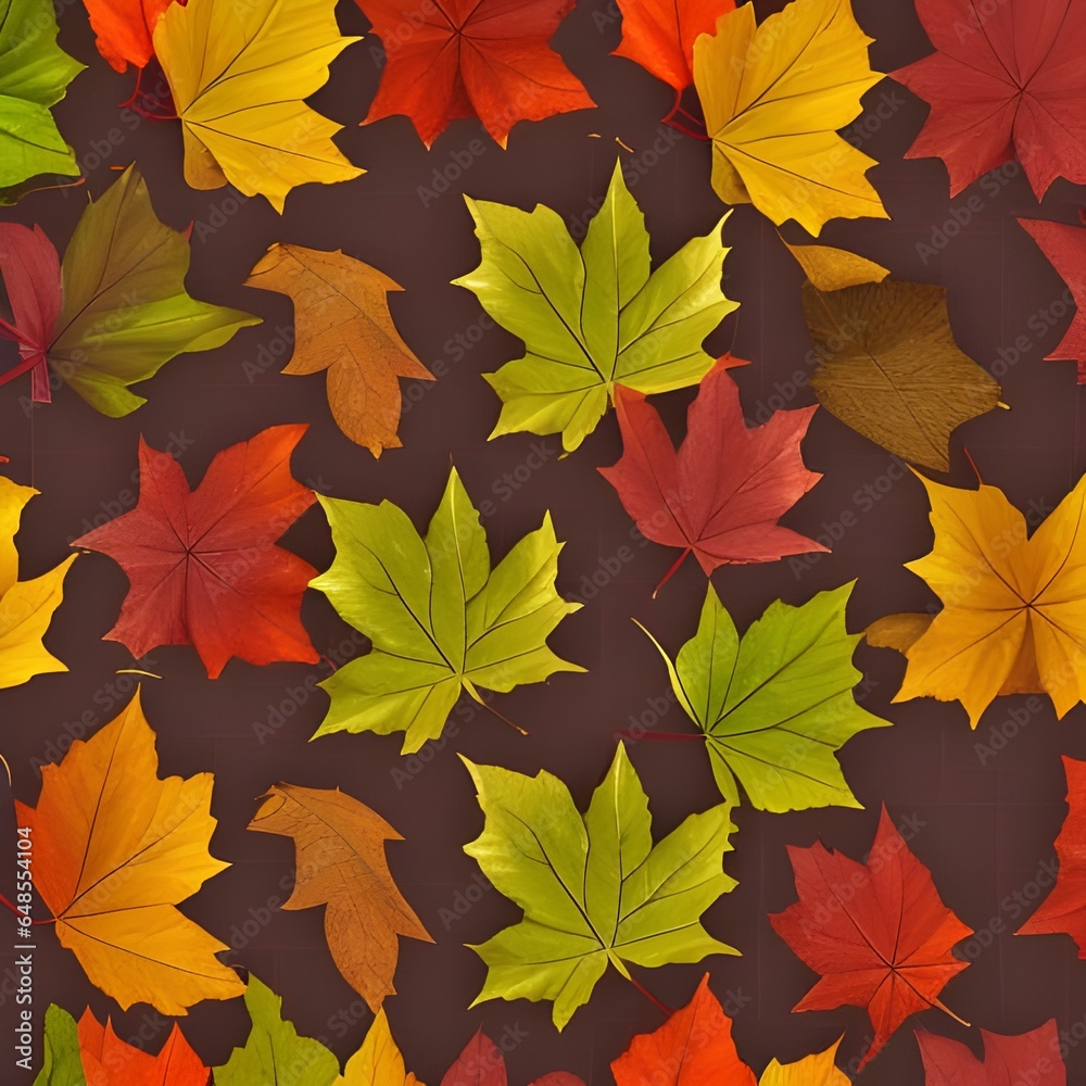 autumn leaves seamless pattern for wrapping paper and home decor.