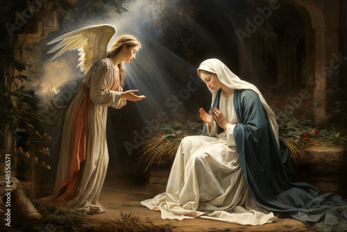  the Annunciation to the Blessed Virgin Mary. AI generative. photo
