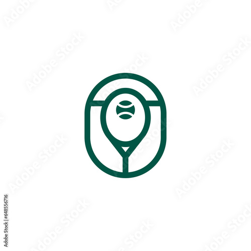 Padle Tennis logo, padle club logo, padle racket and ball logo icon vector. tennis club