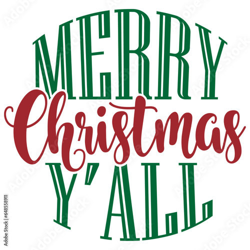 Merry Christmas Y'all - Christmas Ornament Illustration