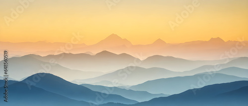 Sunset landscape with mountains and sky © Nisit