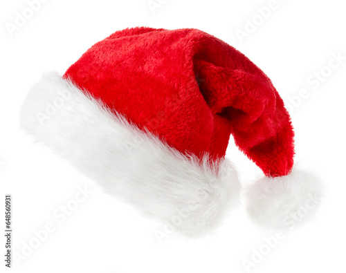 Billede på lærred Christmas Santa hat isolated on white background
