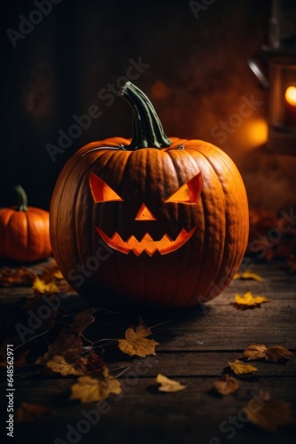 Haunted Halloween Night: Illuminated Jack-o'-Lantern