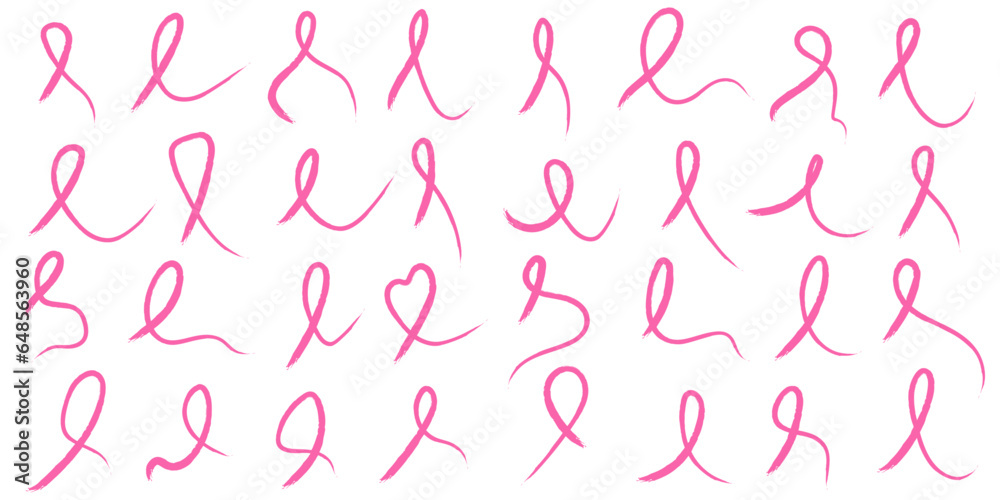 Pink breast cancer awareness ribbon