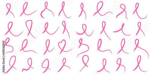 Pink breast cancer awareness ribbon