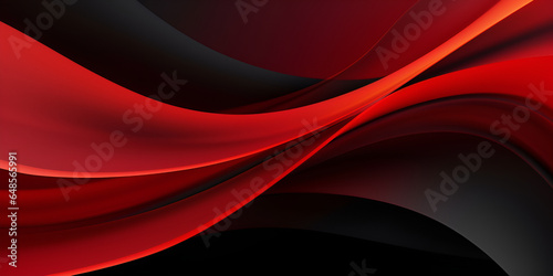  Red Wave Curve Smooth Smoke on Black Blank Space Design Modern Luxury Background generative AI