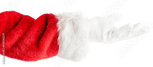 Santa hand isolated on white background