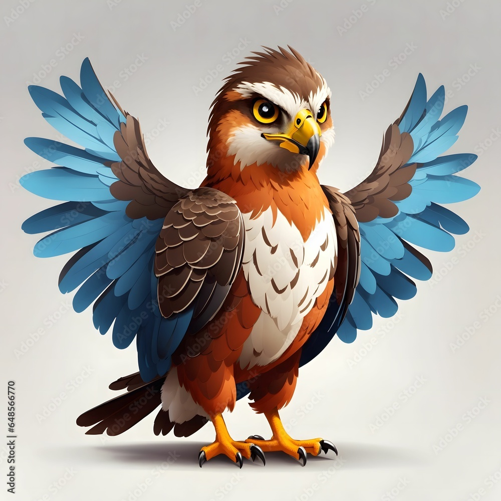 Obraz premium Hawk Bird Illustration AI Generative
