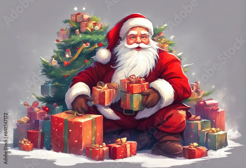 Santa Claus with gifts  chr...