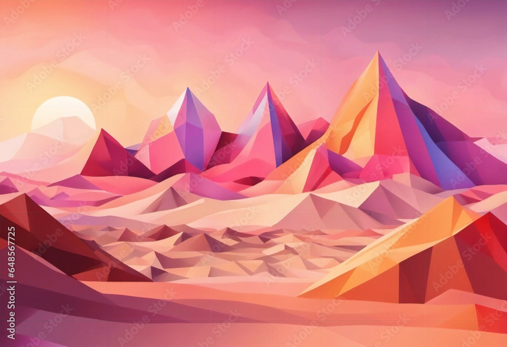 Desert landscape . Sun and mountain peakabstract scenery in pastel colors. Natural style vector background
Desert landscape . Sun and mountain peakabstract scenery in pastel colors. Natural style vector background