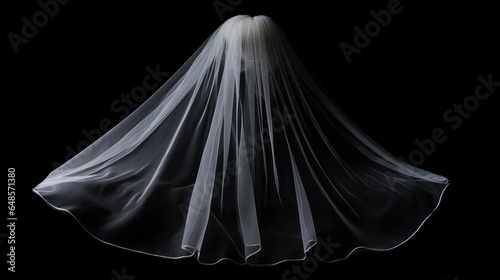 Brides veil isolated on a black background photo