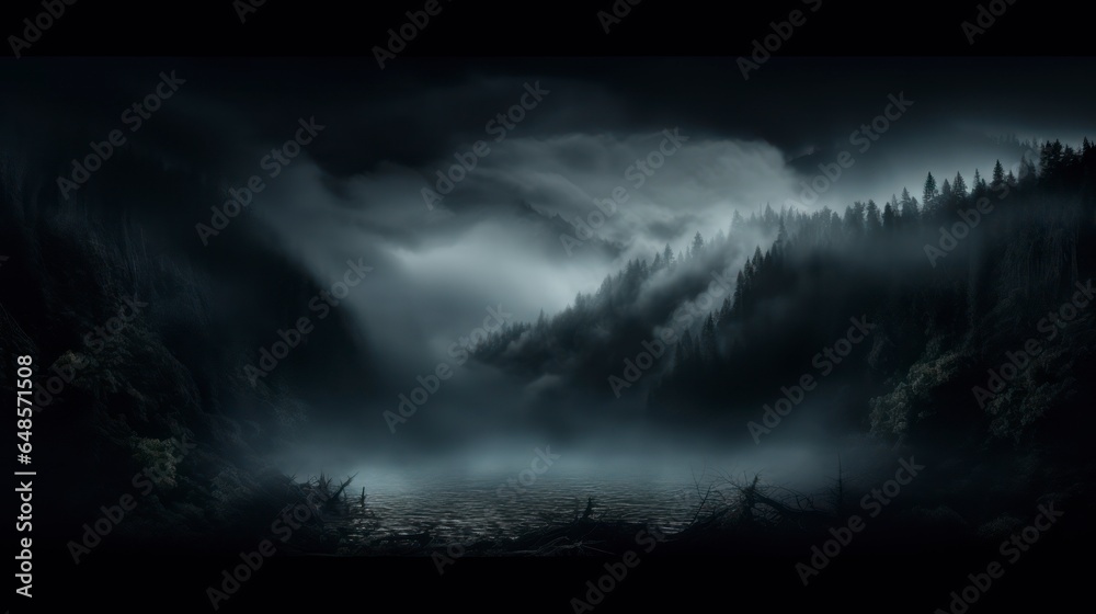 Fog isolated on a black background