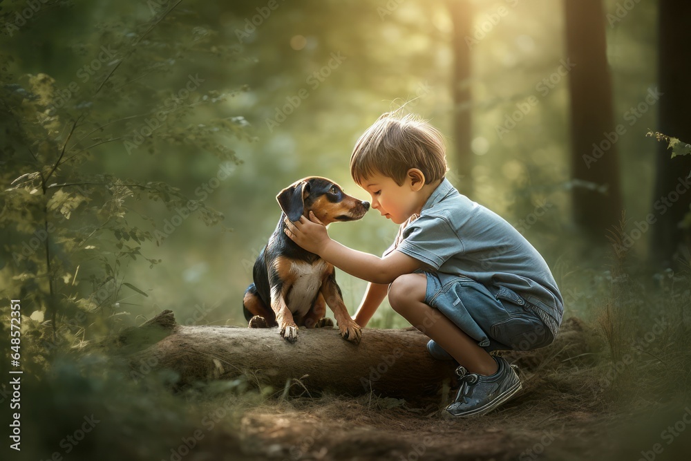 Baby puppy play in park. Generate Ai Baby puppy play in park. Generate Ai