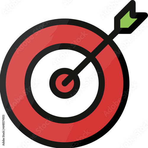 Business target success icon symbol vector image. Illustration of the arrow focus goal strategy design image