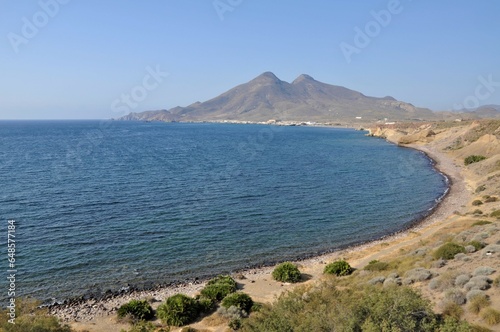 Vista de Los Escullos desde el mirador de Punta del Moro (parque natural de Cabo de Gata) photo