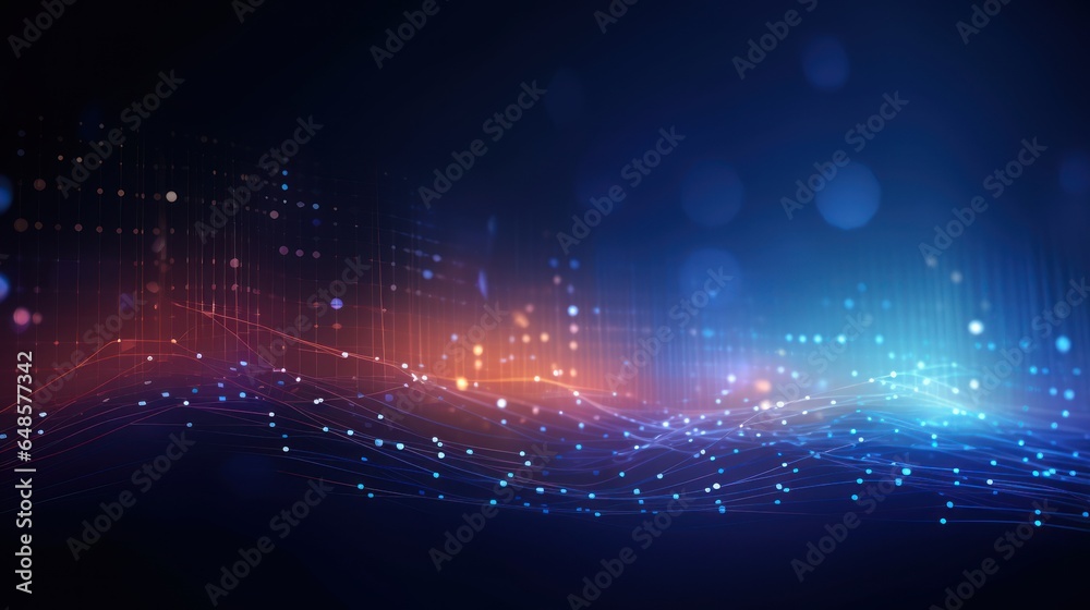 Modern Technology Particle Abstract Background Wallpaper - obrazy, fototapety, plakaty 