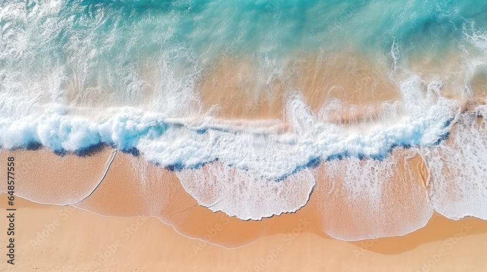 Fototapeta premium Rippling water waves approaching the beach