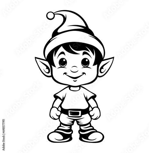 Christmas elf boy vector cartoon illustration