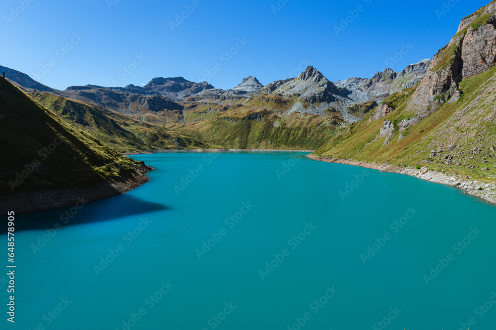The lakes and mountains of Val Vannino, a small valley in the Alps, near the town of Formazza, Piedmont, Italy - September 2023.