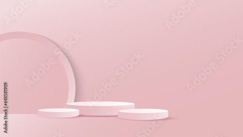 pink and gold podium background designwith copy space © dario16