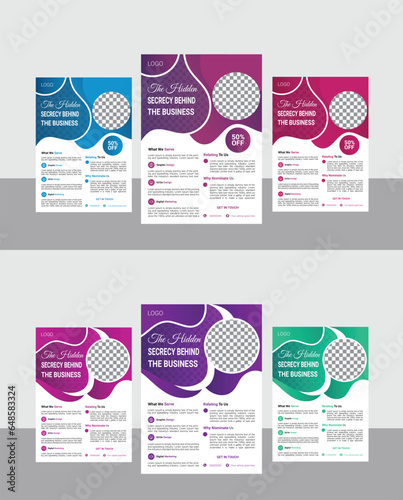 Corporate business flyer template design set. a bundle of a4 flyer design. Digital marketing agency flyer design bundle