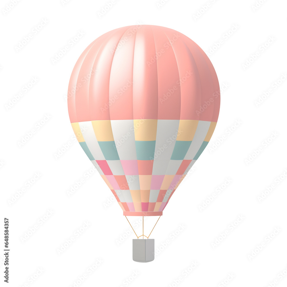 Obraz premium 3D pastel pink hot air balloon
