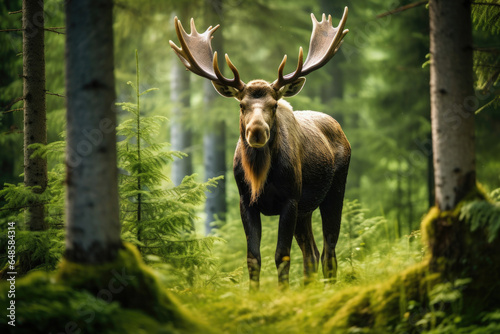 Moose in the forest
