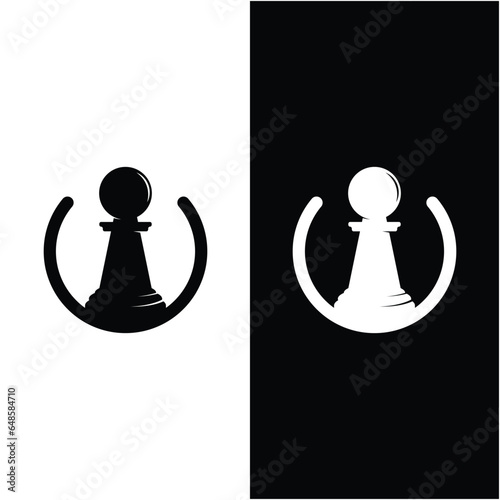 chess logo vector icon illustration design