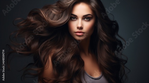 hair treatment, spa, image of a beautiful woman with long hair 