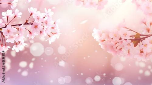 Enveloping background of lush cherry blossoms in full bloom. © Narut