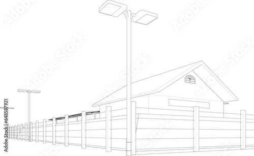 3D illustration of building project