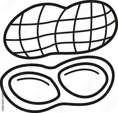 Illustration black and white nut