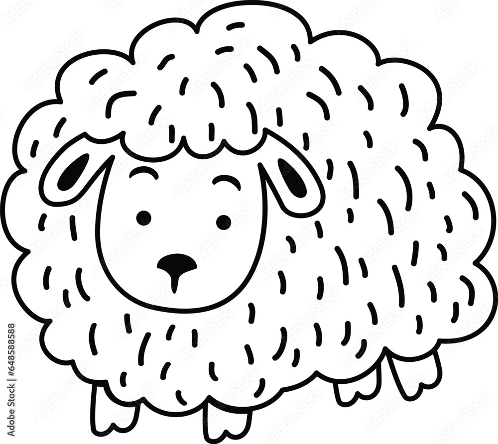 Obraz premium illustration black and white sheep