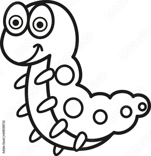 illustration black and white worm