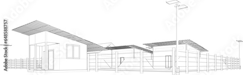 3D illustration of building project