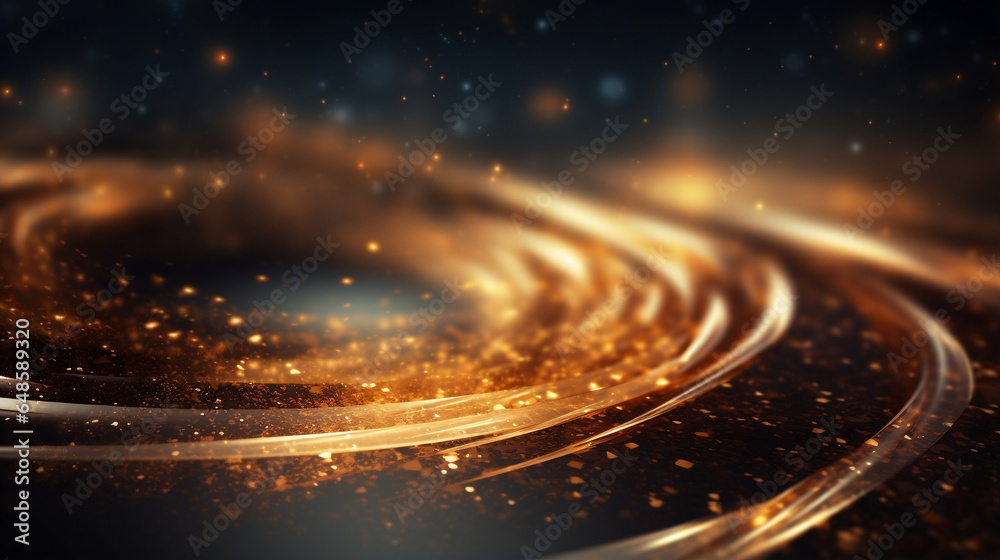 Obraz premium Mystical Golden Glitter Swirl, A Spiritual Landscape