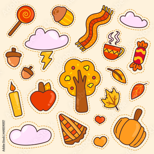 Cute Autumn Sticker Set