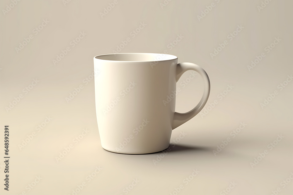 White cup on a white background. 3d rendering, 3d illustration. White cup on a white background. 3d rendering, 3d illustration.