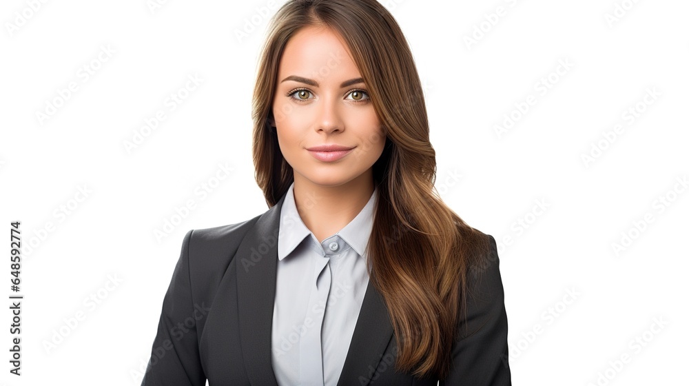 portrait of a beautiful young business woman on white background. generative ai portrait of a beautiful young business woman on white background. generative ai